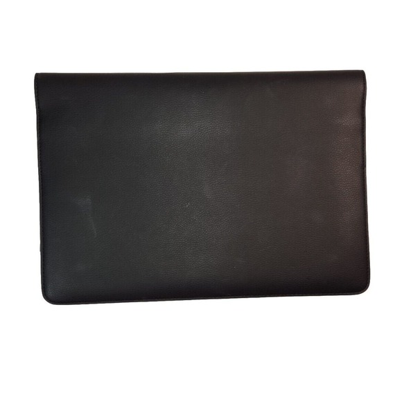 VON HOLZHAUSEN Apple MacBook 13" Black Leather Portfolio Sleeve Cover Ipad - Picture 4 of 6